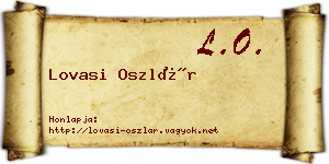 Lovasi Oszlár névjegykártya
